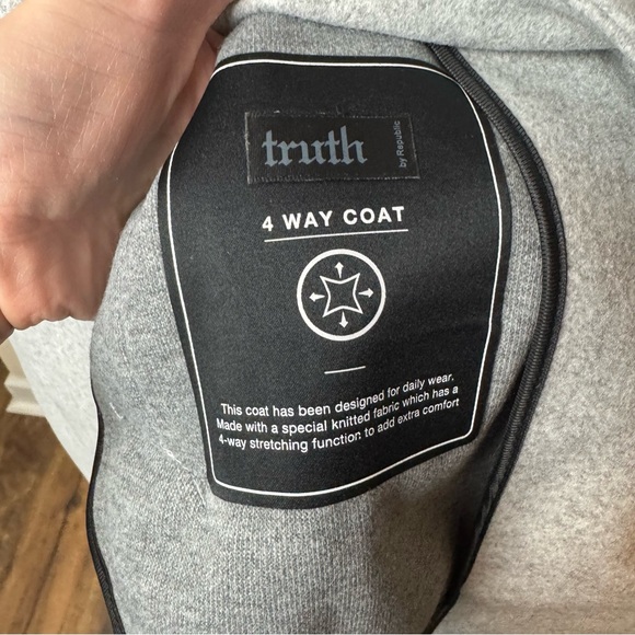 Truth by Republic NWT Mens Light Grey Long Double Button Front Coat - Picture 4 of 8